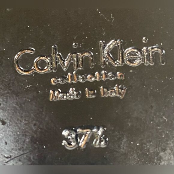 Calvin Klein Collection J4020 Metallic Anthracite Loafer Shoes Italy Size 37.5 - Picture 11 of 14